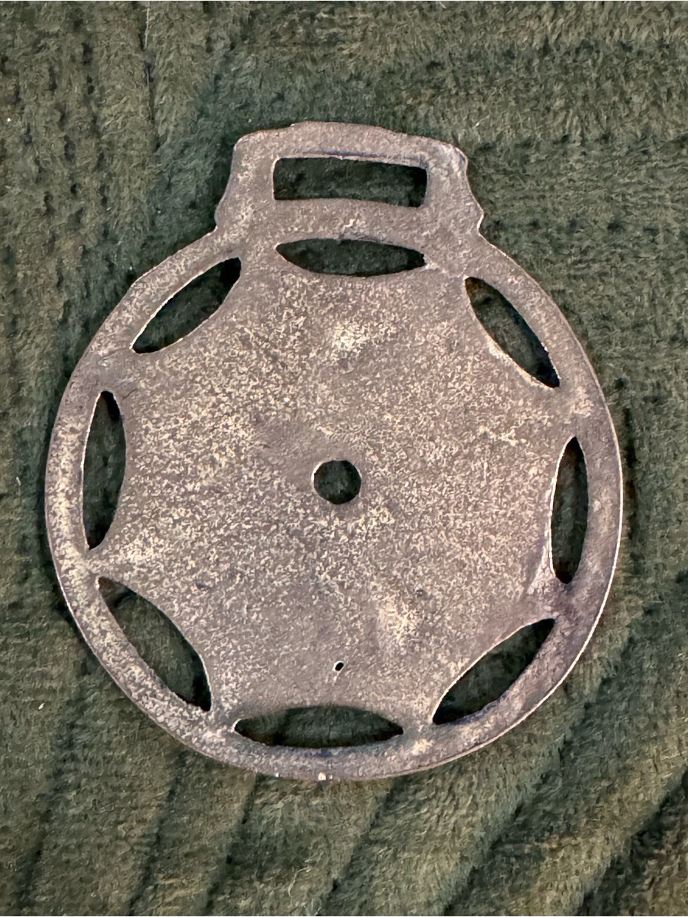 Vintage English Cast Brass Horse Saddle Harness Medallion- Spider Web - Picture 2 of 3